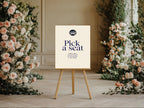 Celestial Swan wedding pick a seat sign detail