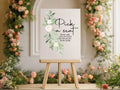 Green & White Rose Pick A Seat Wedding Party Sign - Larosier Prints