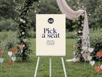 Celestial Swan wedding pick a seat sign