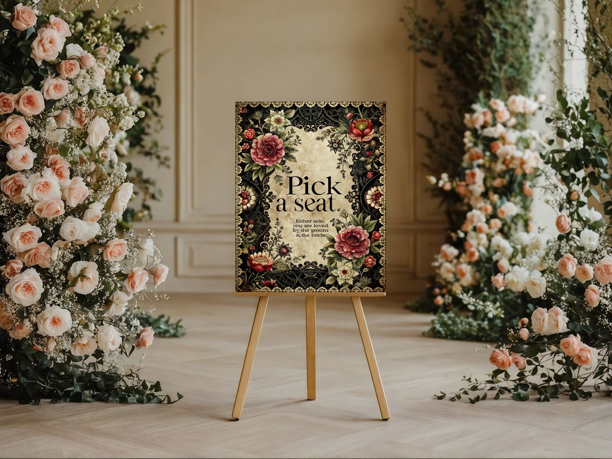Gothic Floral Complete Wedding Signage Bundle