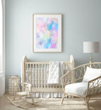 Rainbow Abstract Pastels Print | Multi-Coloured Nursery & Play Room Wall Art - Larosier Prints