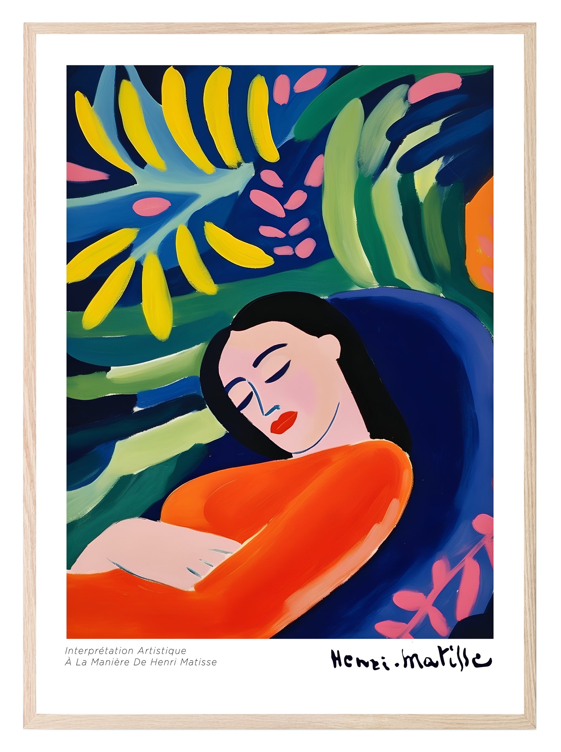 Tranquil Female Print | Henri Matisse Inspired Wall Art