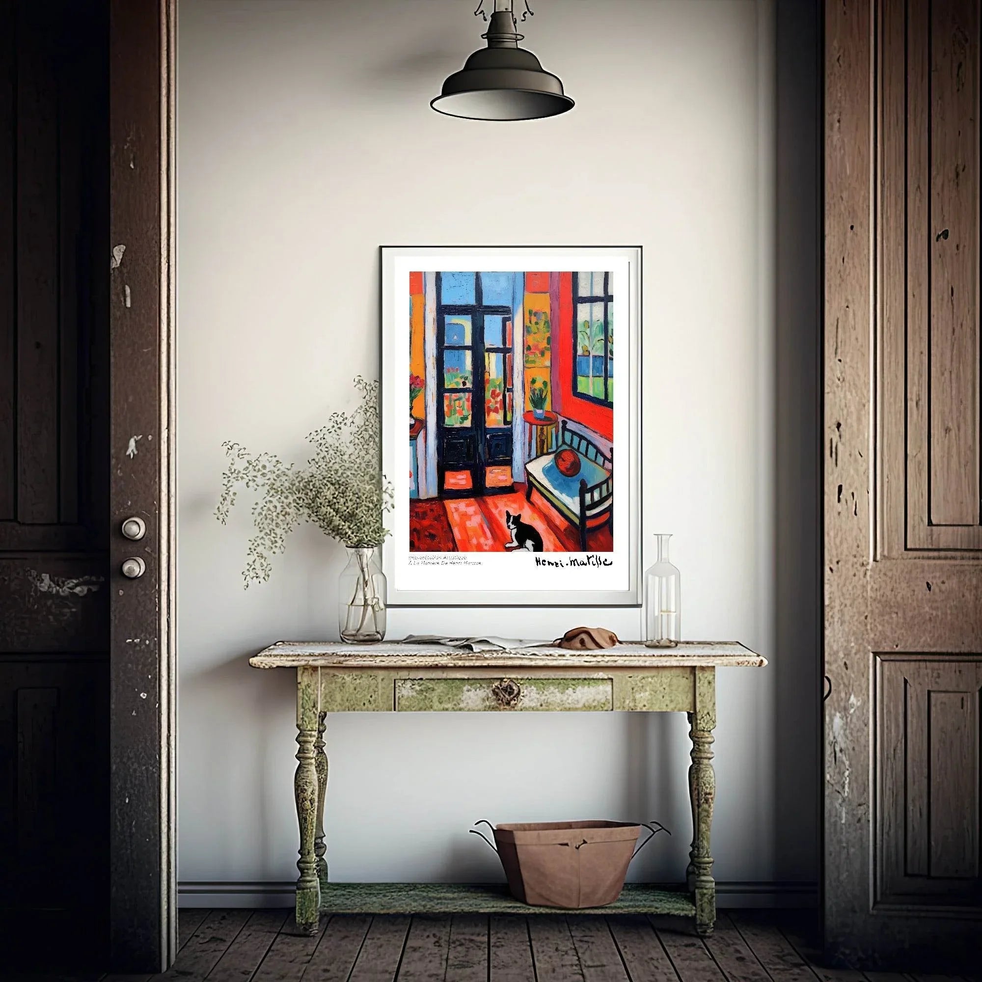 Home With A Cat Print | Henri Matisse Inspired Wall Art - Larosier Prints