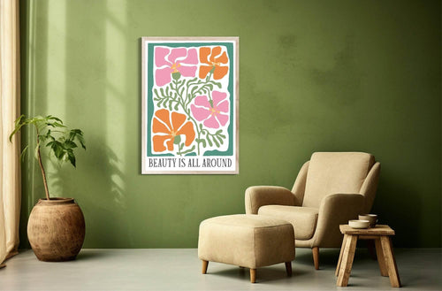 Beauty Is All Around Print | Boho Flower | Mindful Wall Art - Larosier Prints