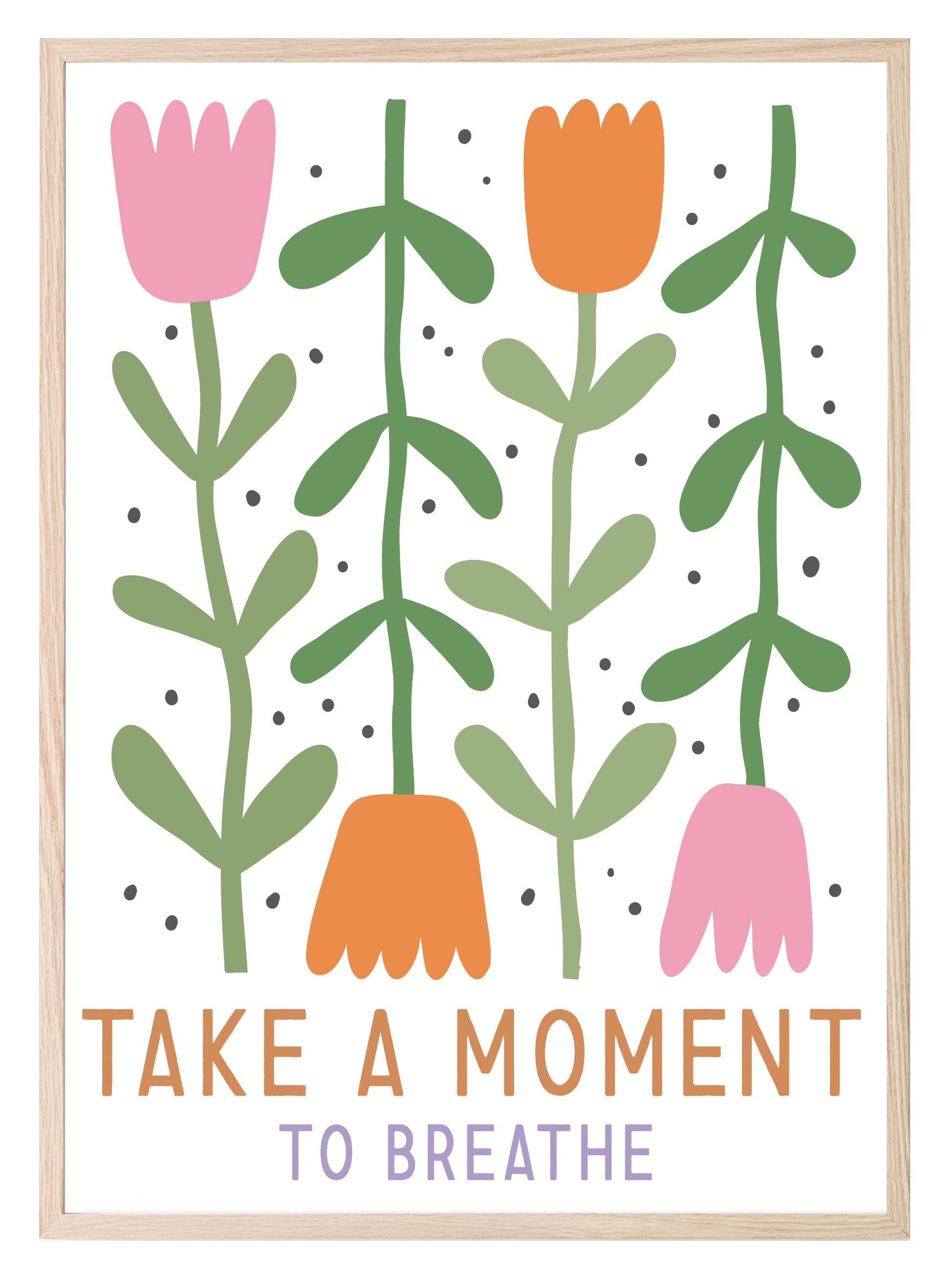 Take A Moment To Breathe Print | Boho Flower | Mindful Wall Art