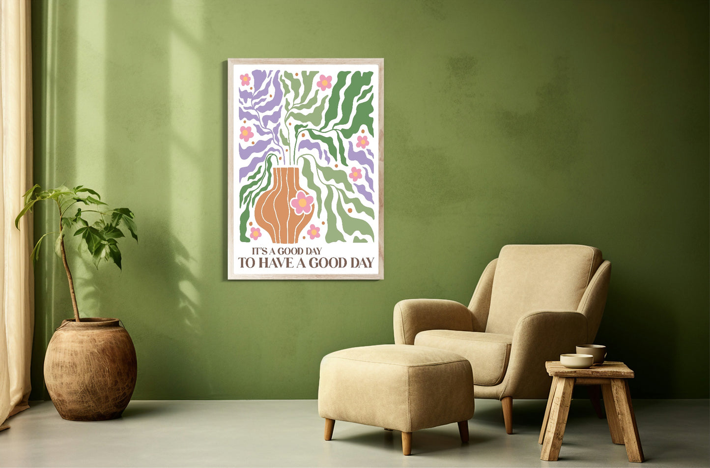 It's A Good Day To Have A Good Day Print | Boho Flower | Mindful Wall Art