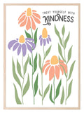 Treat Yourself With Kindness Print | Boho Flower | Mindful Wall Art - Larosier Prints