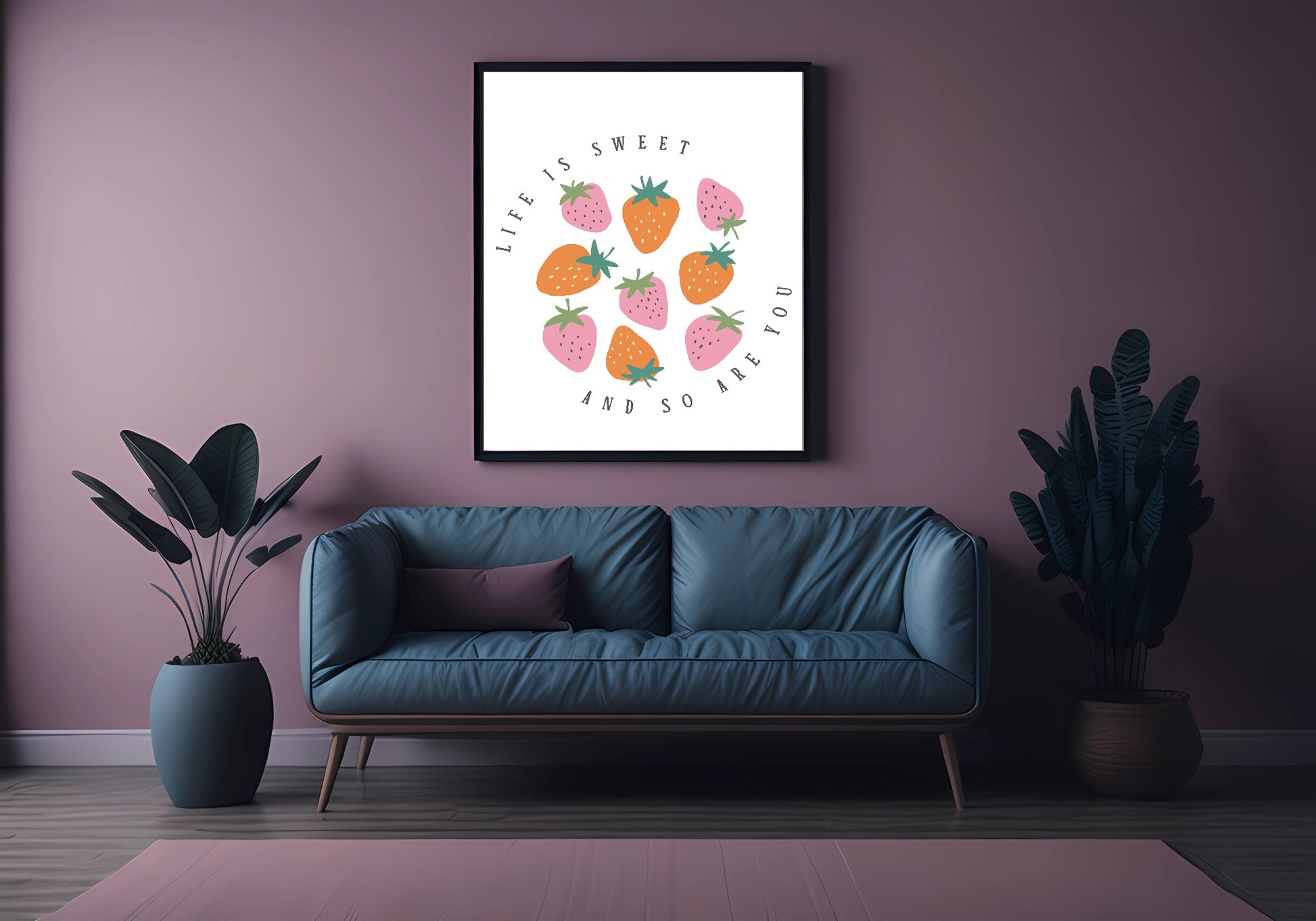 Life Is Sweet And So Are You Print | Strawberries | Mindful Wall Art