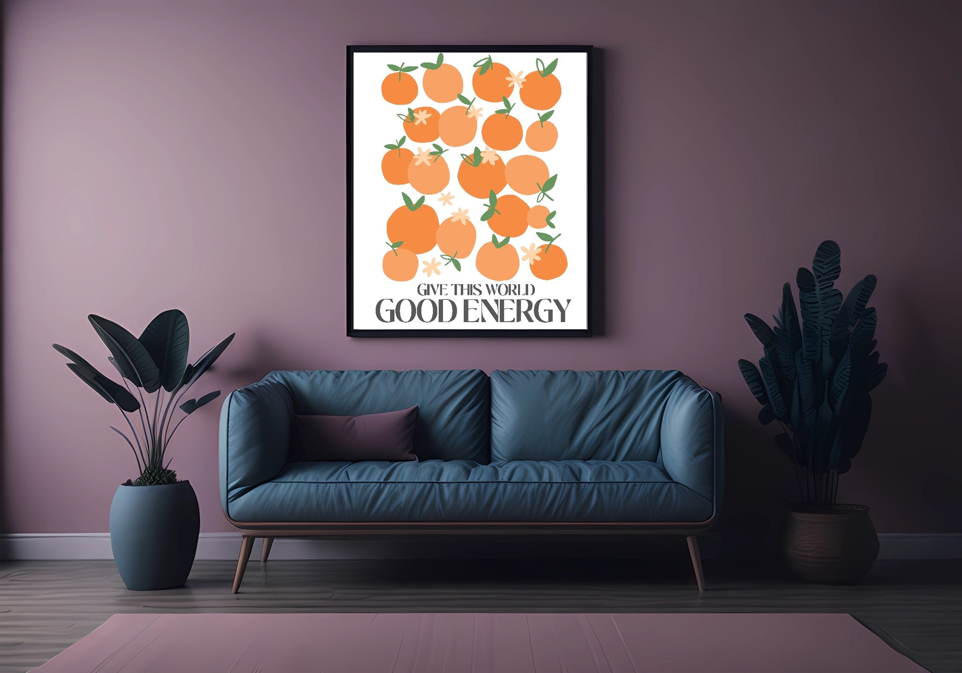 Give This World Good Energy Print | Oranges | Mindful Wall Art