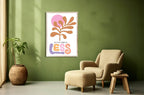 All You Need Is Less Print | Boho Flower | Mindful Wall Art - Larosier Prints