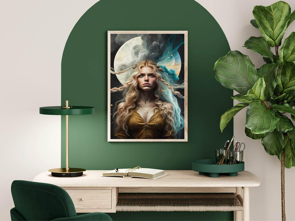 Eternal Moon Print | Woman | Celestial | Abstract Wall Art - Larosier Prints