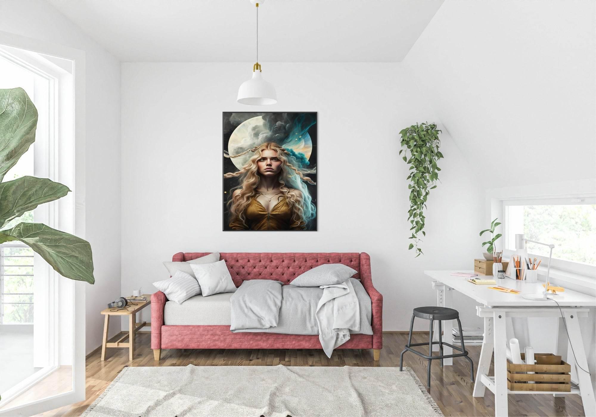 Eternal Moon Print | Woman | Celestial | Abstract Wall Art - Larosier Prints
