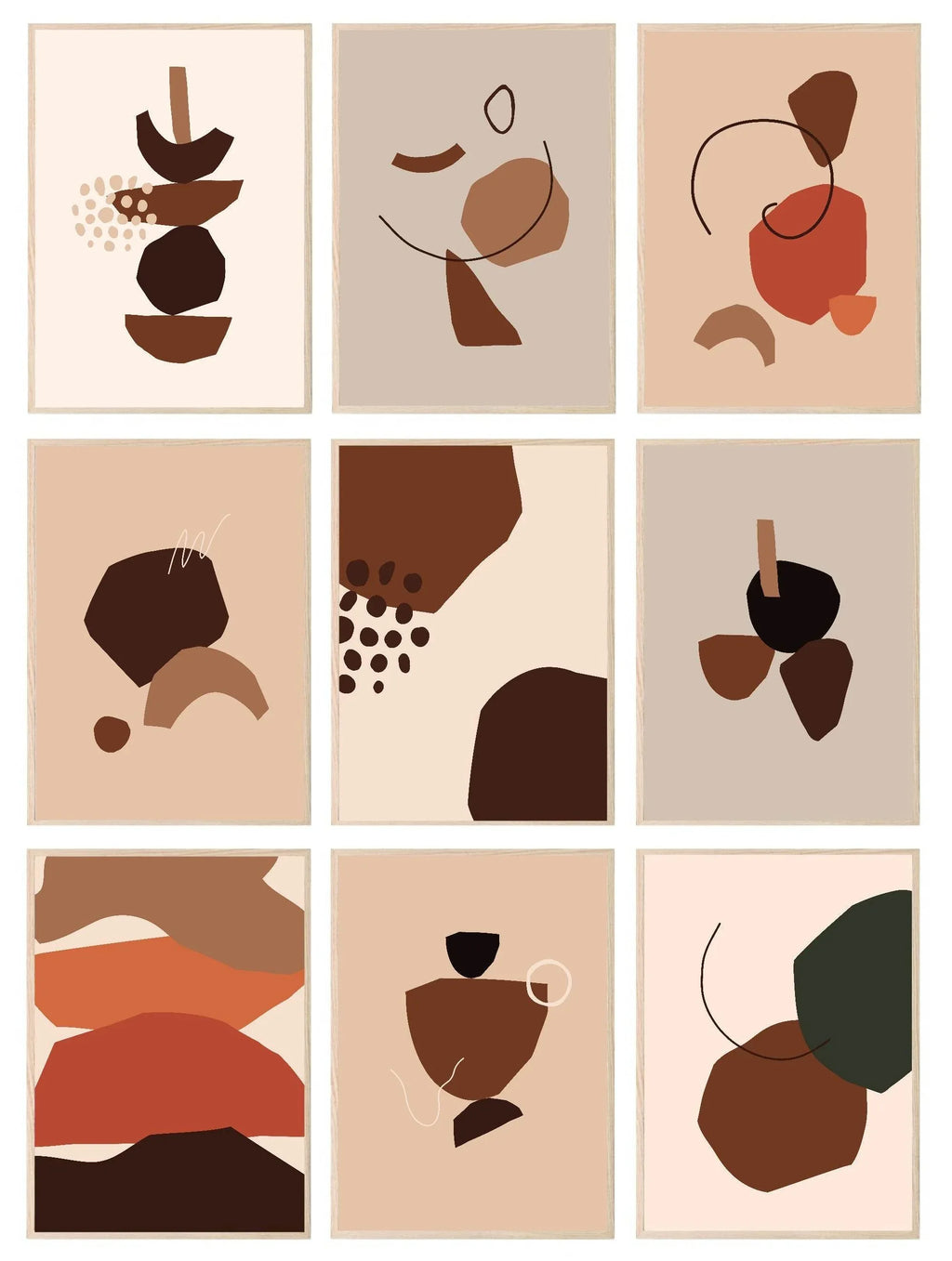 Abstract Print Collection | Warm & Cosy | Modern Wall Art - Larosier Prints