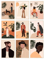 Abstract People Print Collection | Warm & Cosy | Modern Wall Art - Larosier Prints