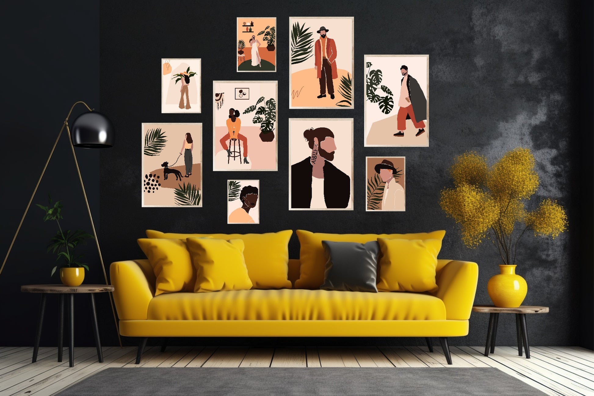 Abstract People Print Collection | Warm & Cosy | Modern Wall Art