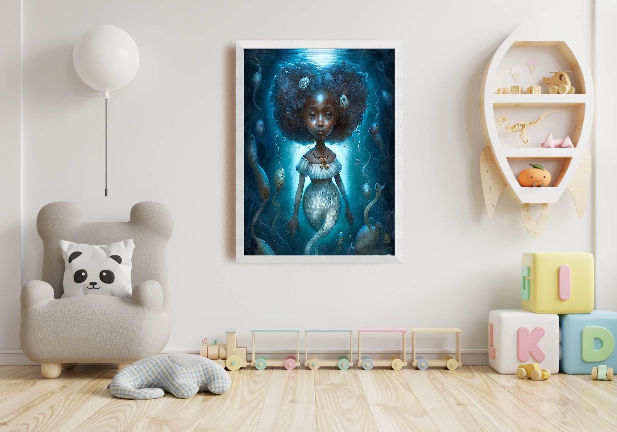 The Mermaid Print | Whimsical Wall Art - Larosier Prints