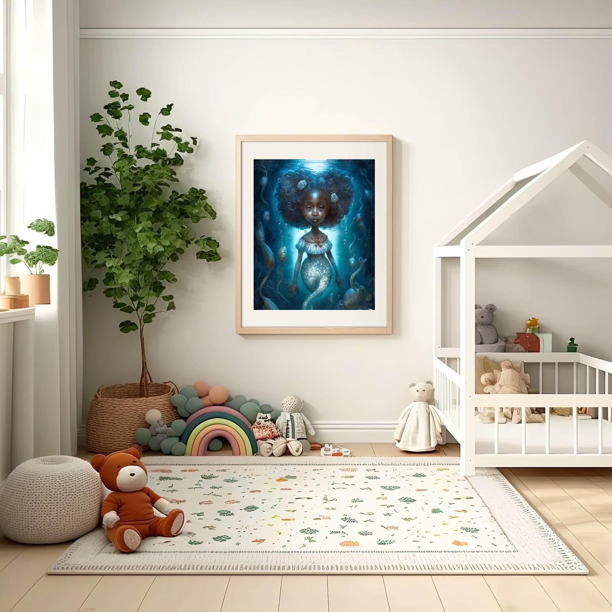 The Mermaid Print | Whimsical Wall Art - Larosier Prints