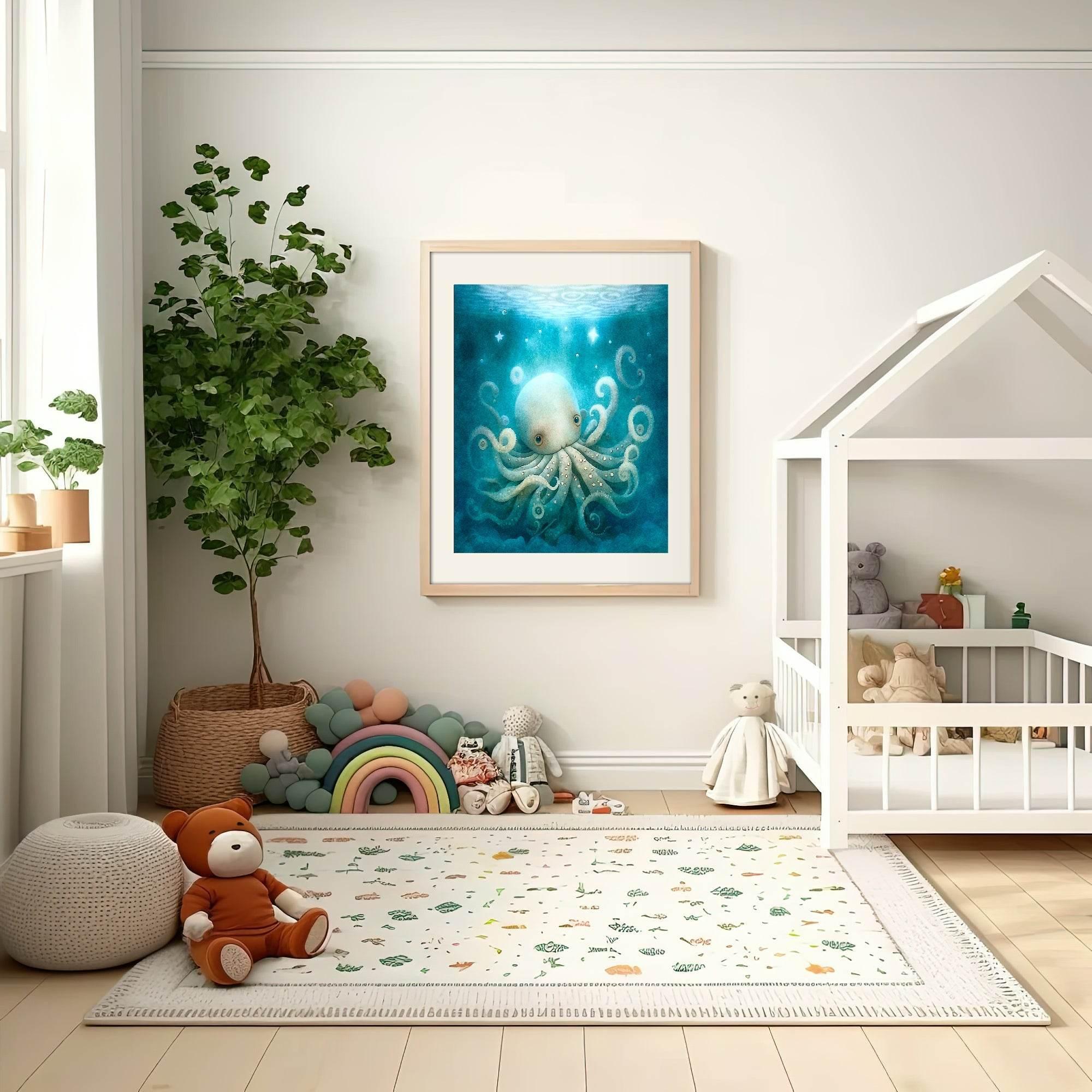 Octopus Print | Under The Sea Animal Wall Art - Larosier Prints