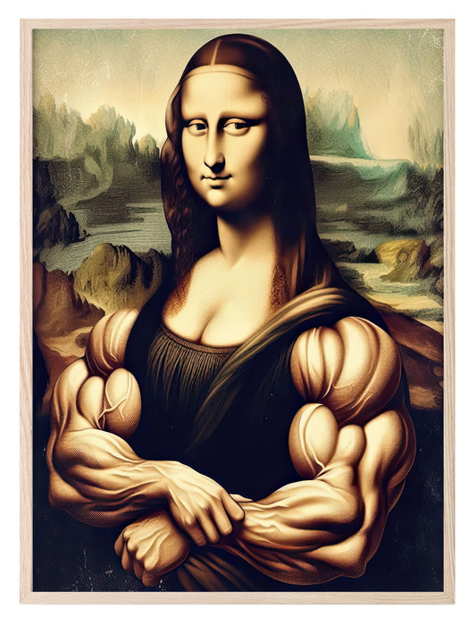 Mona Lisa With Muscles Print | Funny Wall Art