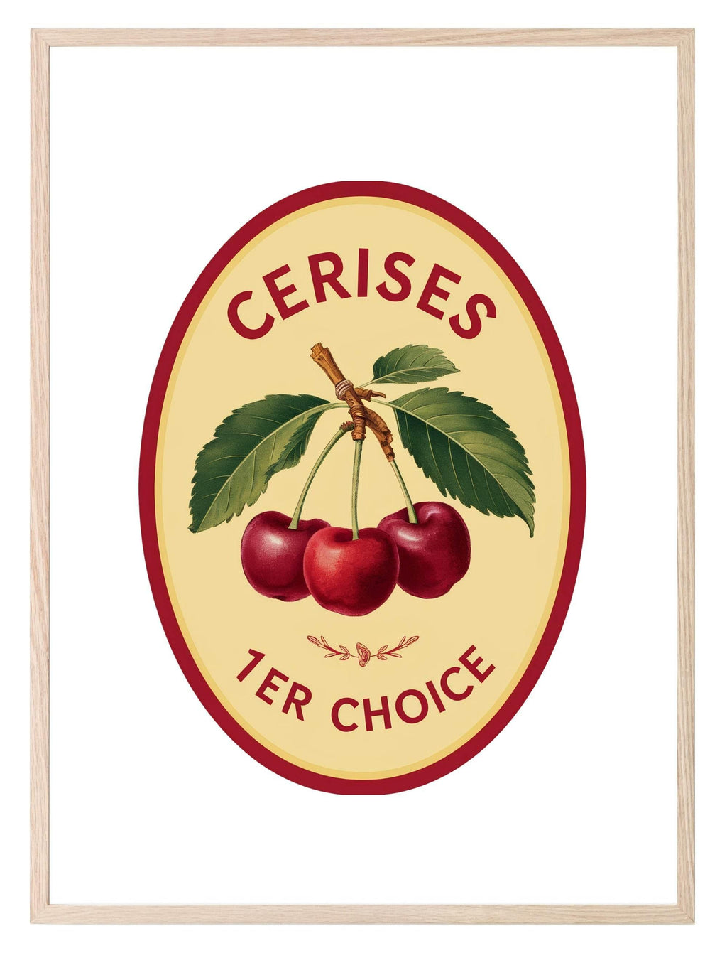 Cherry Label Print | Vintage Wall Art - Larosier Prints