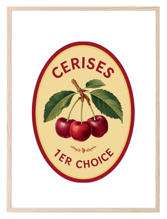 Cherry Label Print | Vintage Wall Art