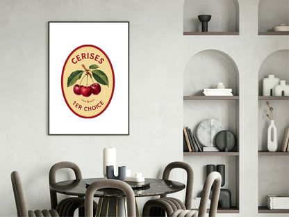 Cherry Label Print | Vintage Wall Art