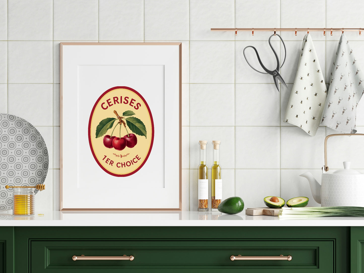 Cherry Label Print | Vintage Wall Art