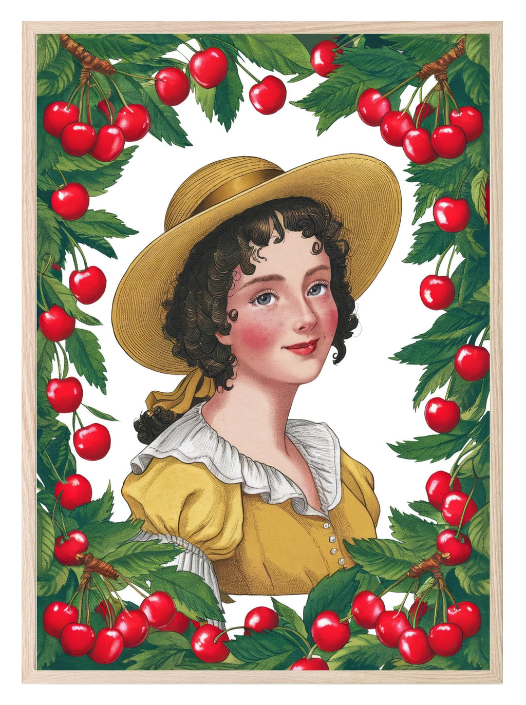Cherry Lady Print | Vintage Wall Art - Larosier Prints