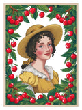 Cherry Lady Print | Vintage Wall Art - Larosier Prints