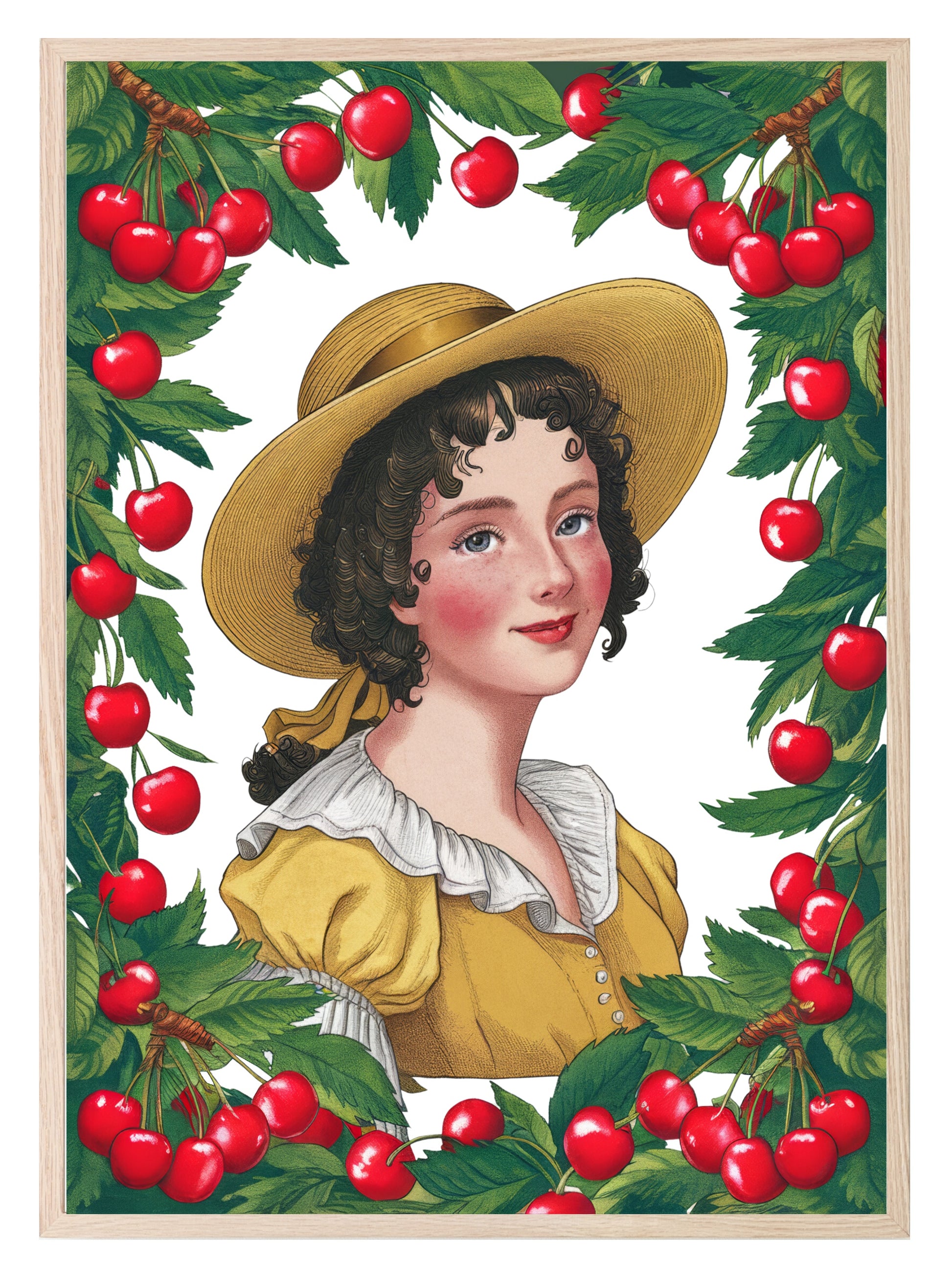 Cherry Lady Print | Vintage Wall Art