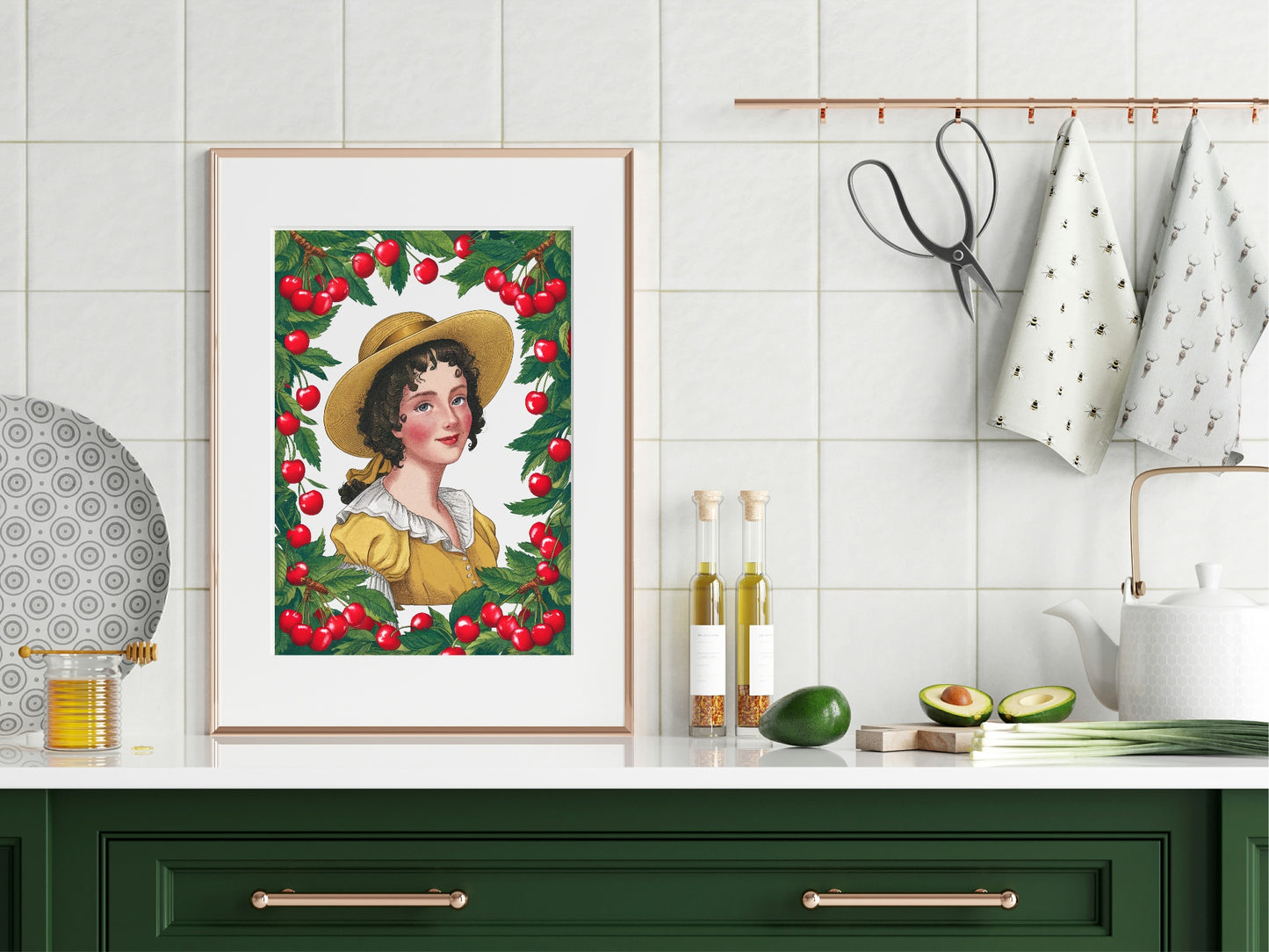 Cherry Lady Print | Vintage Wall Art