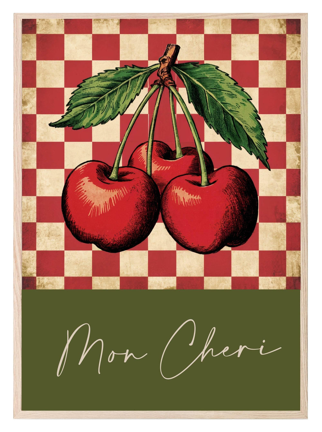 Mon Cheri Print | Vintage Wall Art | Green - Larosier Prints