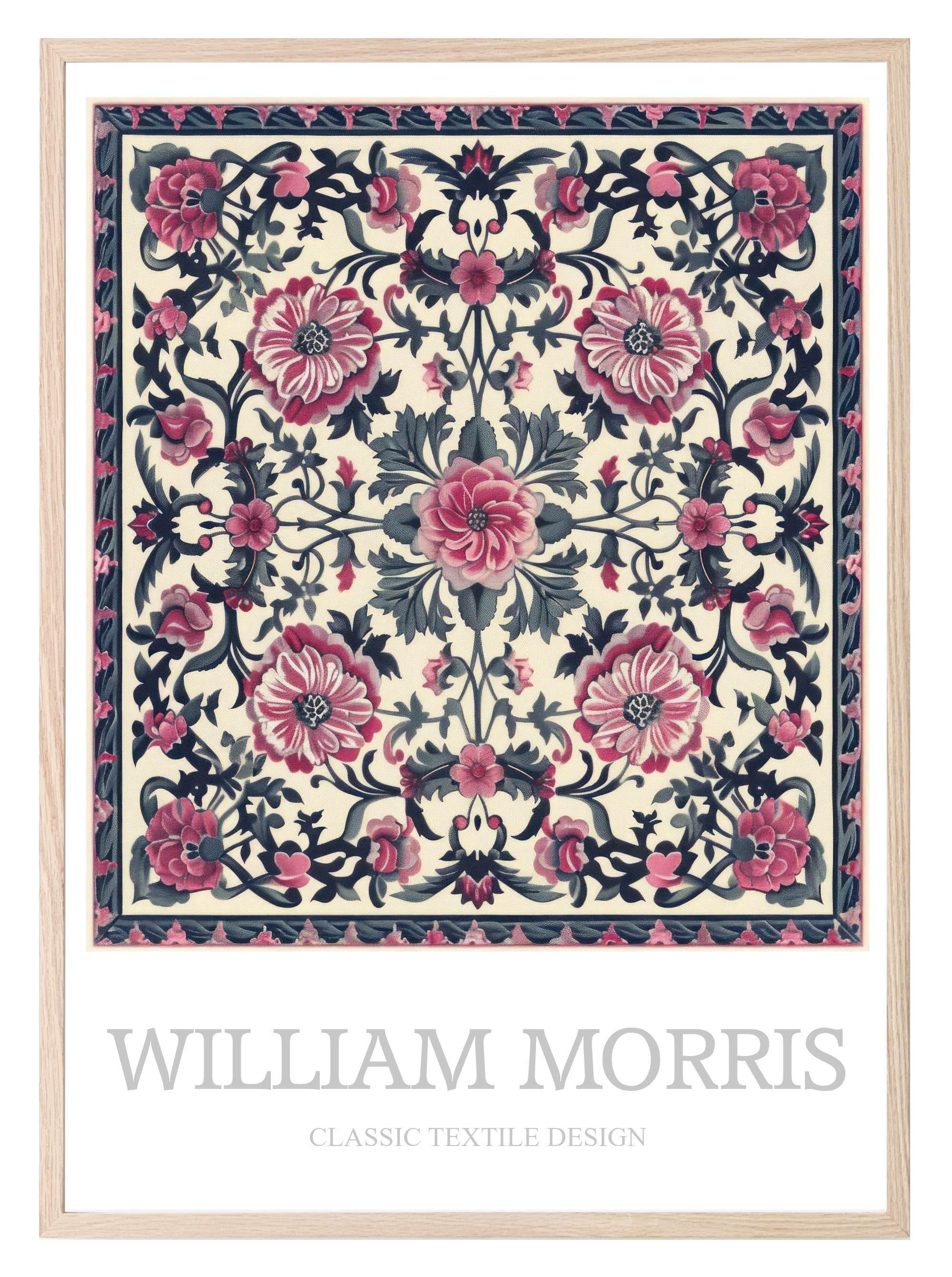 William Morris Inspired Print | Roses Floral Wall Art - Larosier Prints