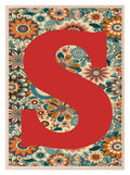Personalised Floral Initial Print | Retro Wall Art - Larosier Prints