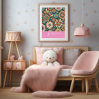 Personalised Floral Name Print | Retro Wall Art - Larosier Prints