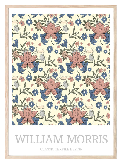 William Morris Inspired Print | Cream & Pink Floral Wall Art