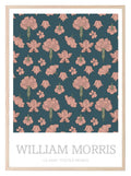 William Morris Inspired Print | Navy Blue & Dusky Pink Floral Wall Art - Larosier Prints