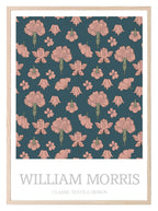 William Morris Inspired Print | Navy Blue & Dusky Pink Floral Wall Art - Larosier Prints