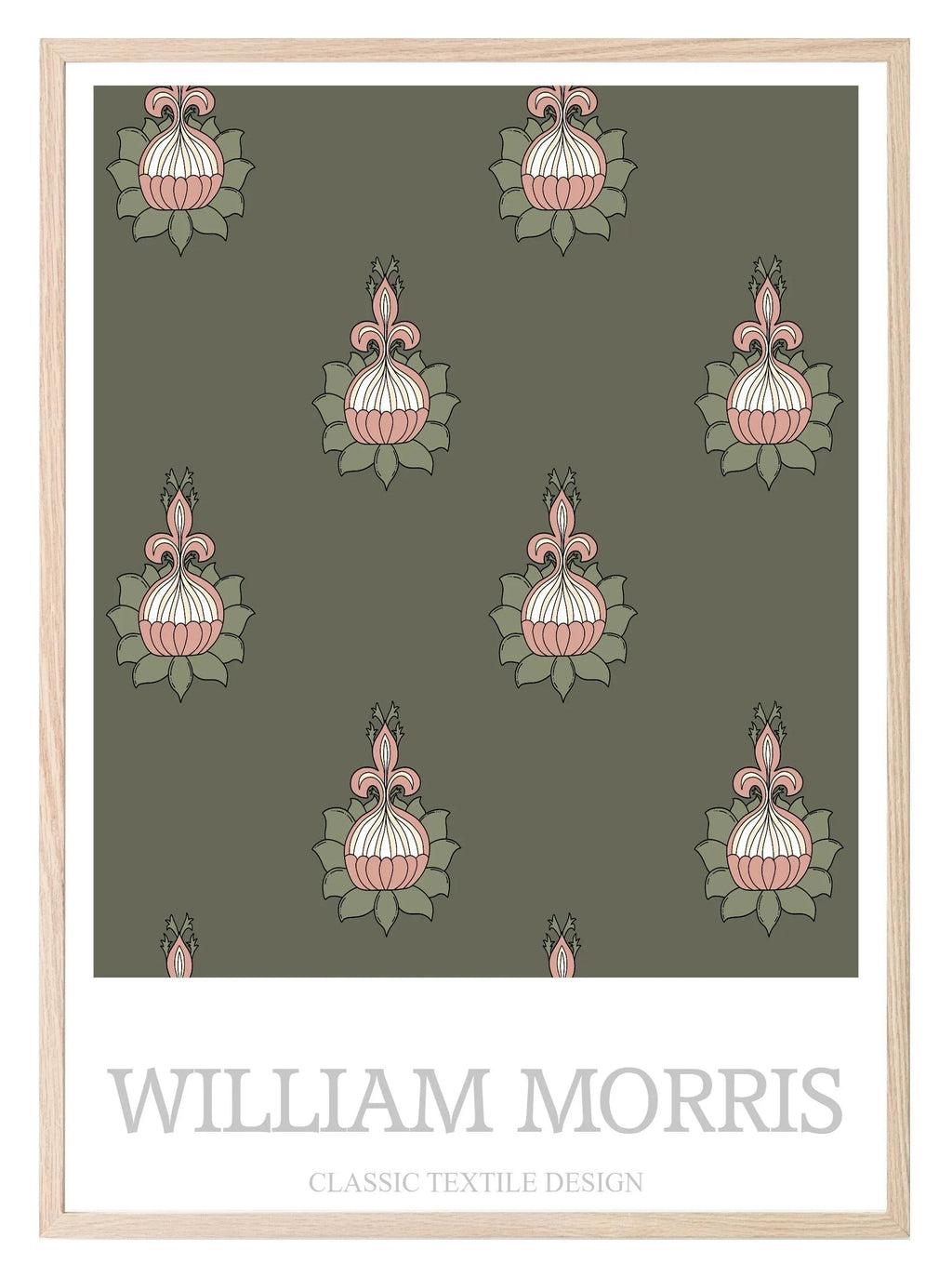 William Morris Inspired Print | Olive Green Wall Art - Larosier Prints