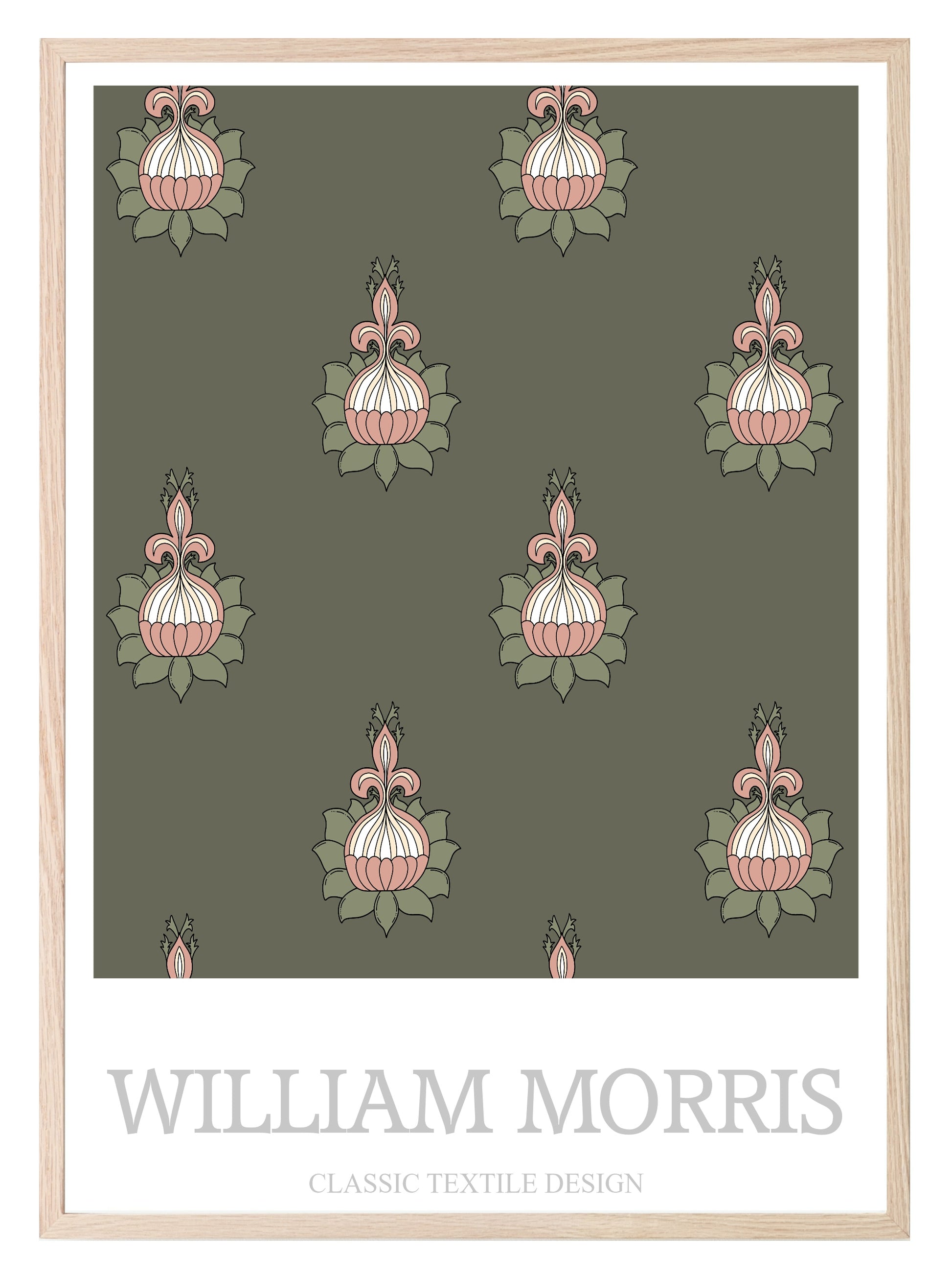 William Morris Inspired Print | Olive Green Wall Art