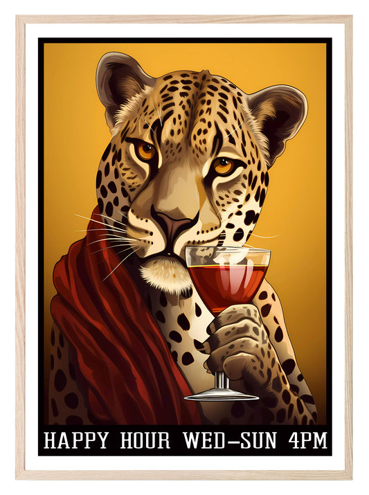 Anthropomorphism Bar Collection Prints | Vintage Style Wall Art | Mouse | Tiger | Zebra