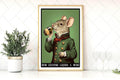 Anthropomorphism Bar Collection Prints | Vintage Style Wall Art | Mouse | Tiger | Zebra - Larosier Prints