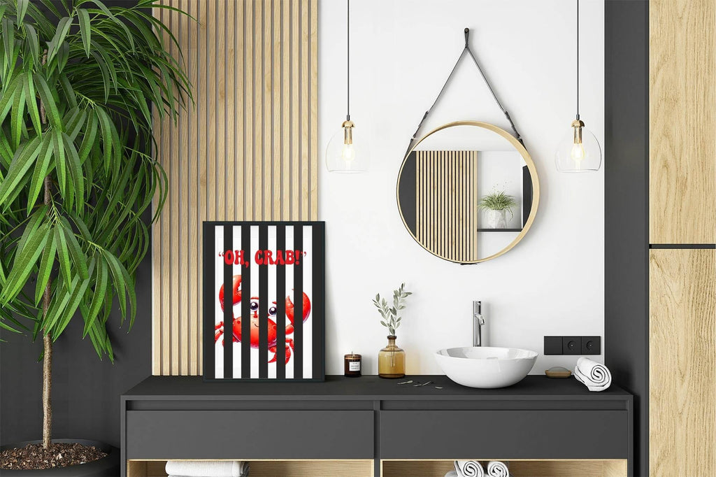 Oh Crab | Behind Bars Print | Fun Animal Wall Art - Larosier Prints