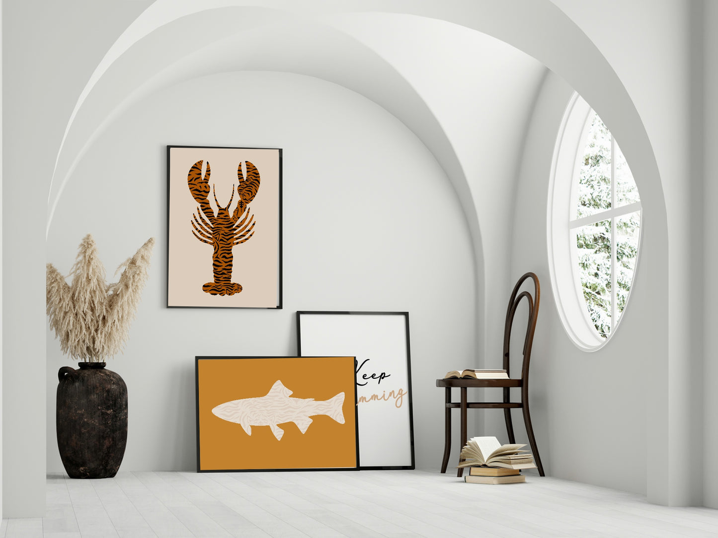 Leopard Print Abstract Fish Print | Trout Modern Wall Art