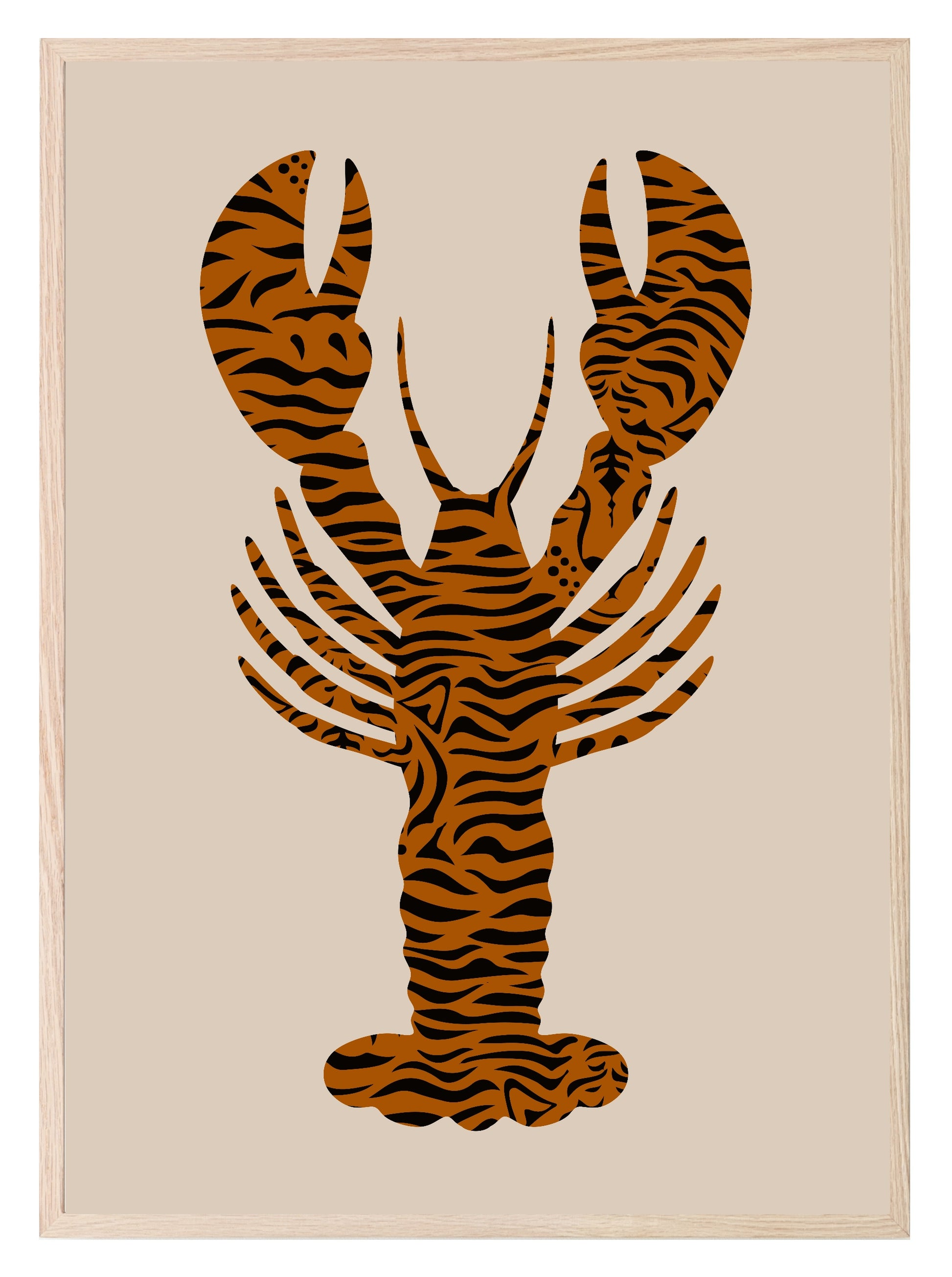 Leopard Print Abstract Lobster Print | Modern Wall Art