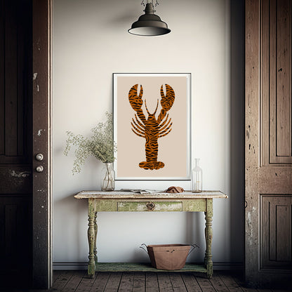 Leopard Print Abstract Lobster Print | Modern Wall Art