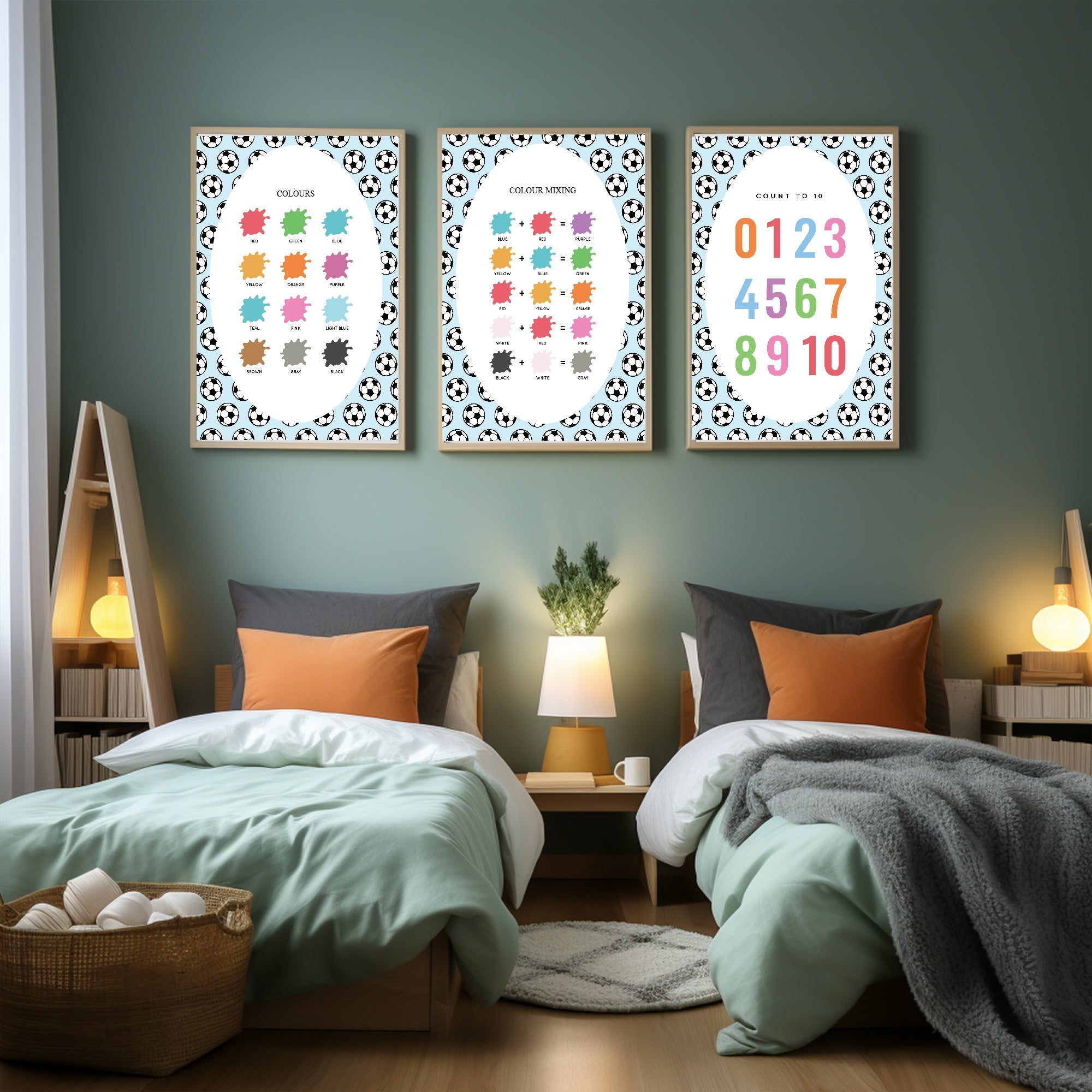 Blue Football Colours Poster | Educational Wall Art