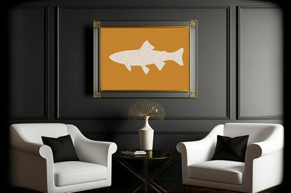 Leopard Print Abstract Fish Print | Trout Modern Wall Art