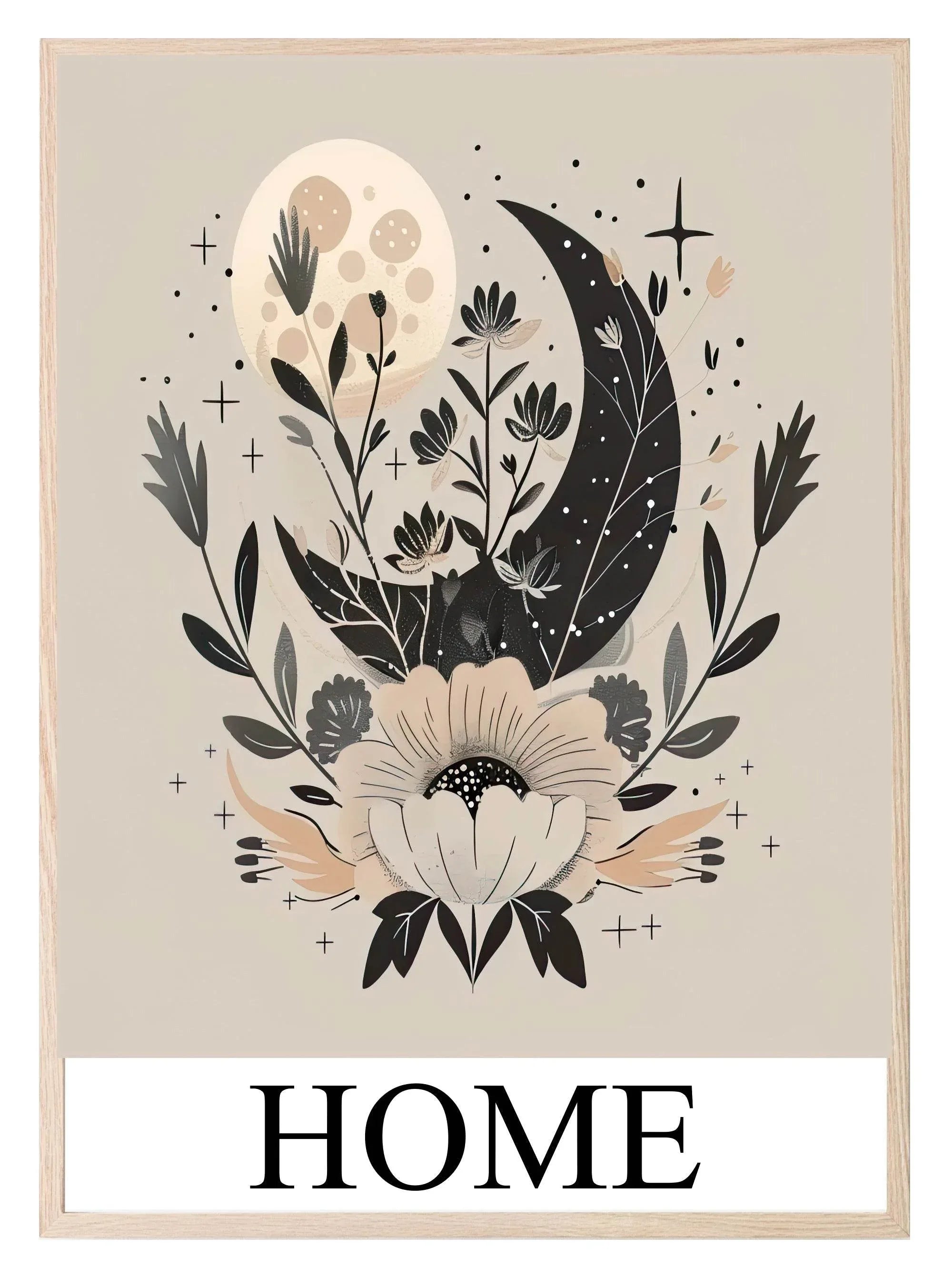 Floral Moon Print Collection | Celestial Wall Art - Larosier Prints