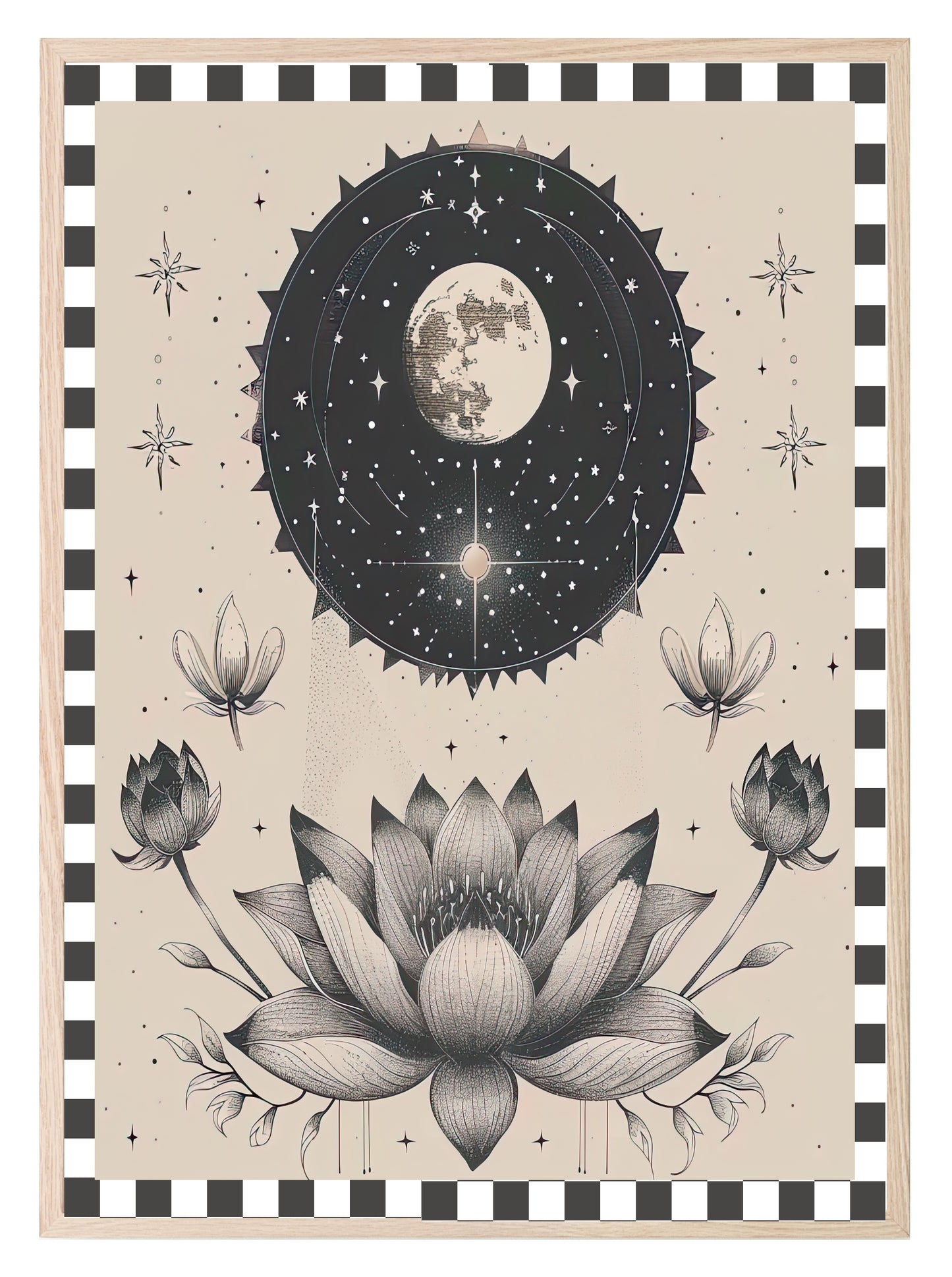 Floral Moon Print Collection | Celestial Wall Art Floral Moon Print 1